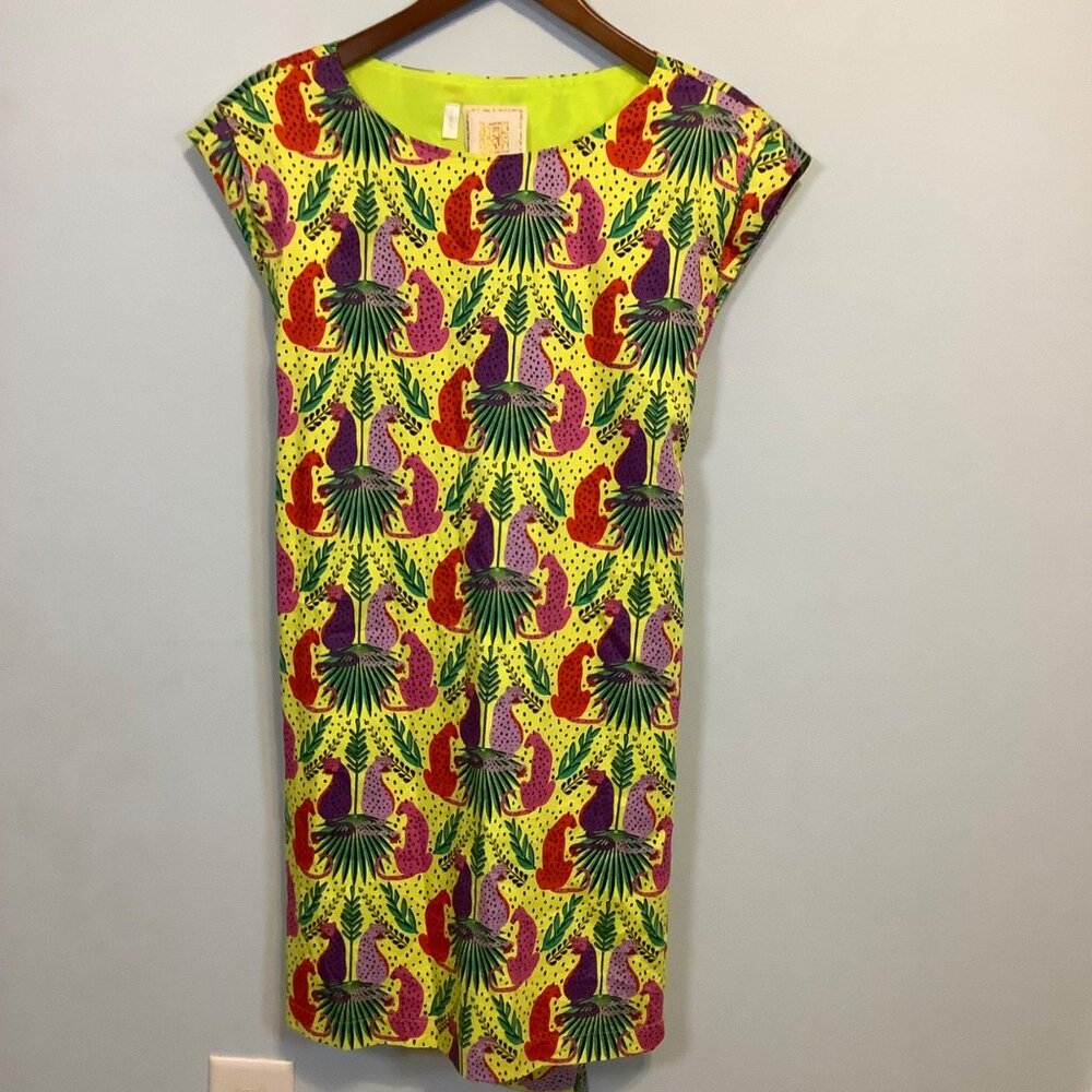 Emily McCarthy Del Mar Caftan Dress Peekaboo Print Size Small Resort Wear